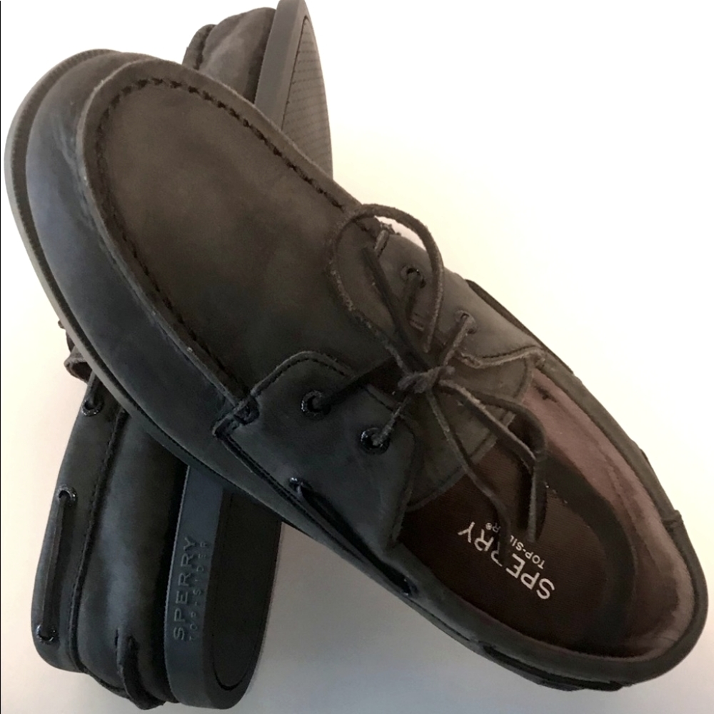 Sperry Top-Sider, Black Leather Non-Marking